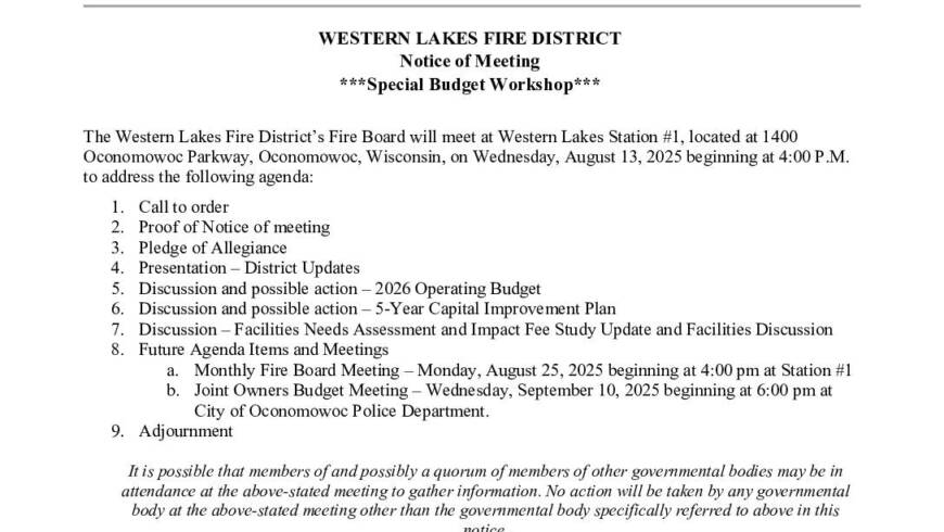2025 08 13 Fire Board Special Budget Workshop
