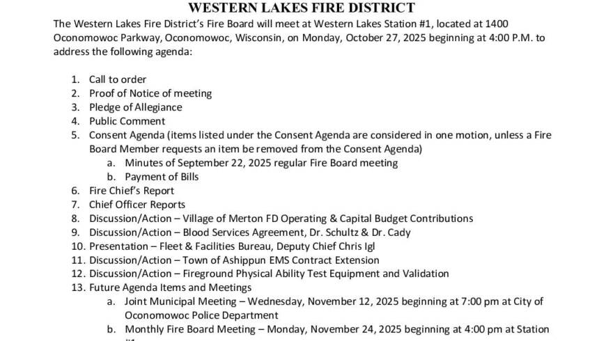 2025 10 27 Fire Board Meeting