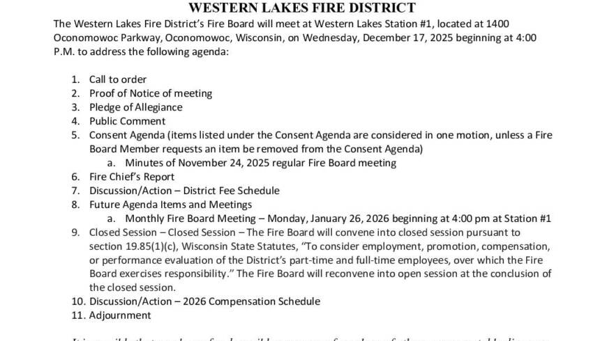 2025 12 17 Fire Board Meeting