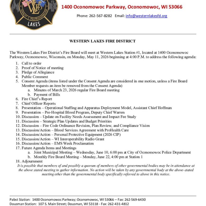 2026 05 11 Fire Board Meeting