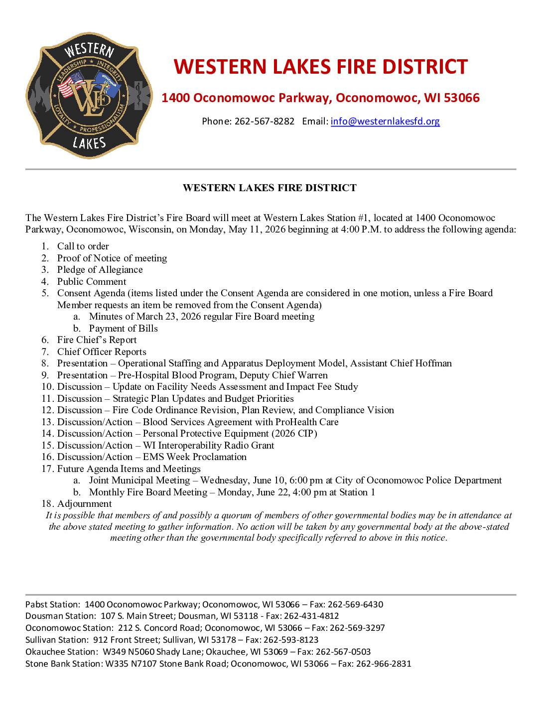 2026 05 11 Fire Board Meeting