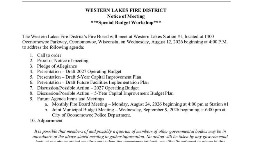 2026 08 12 Fire Board Special Budget Workshop