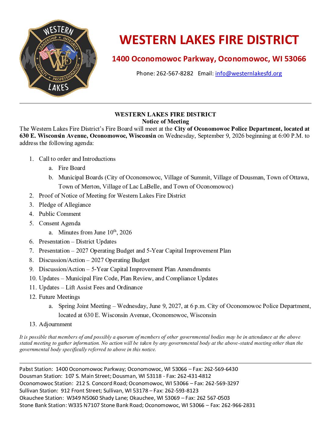 2026 09 09 Joint Municipal Meeting