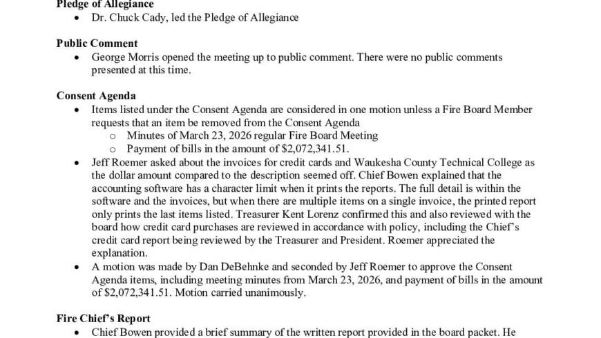 2026 05 11 Fire Board Minutes