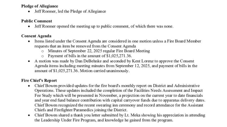 2025 10 27 Fire Board Minutes